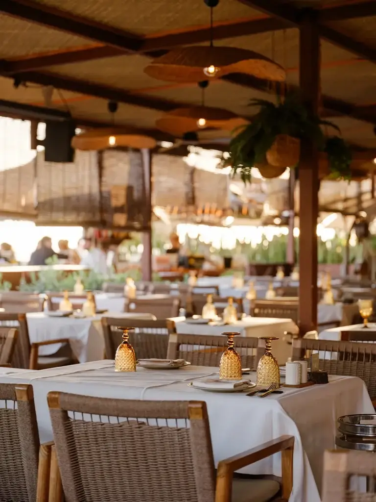 Comedor con mantel para eventos en El Senador Beach House, Maspalomas