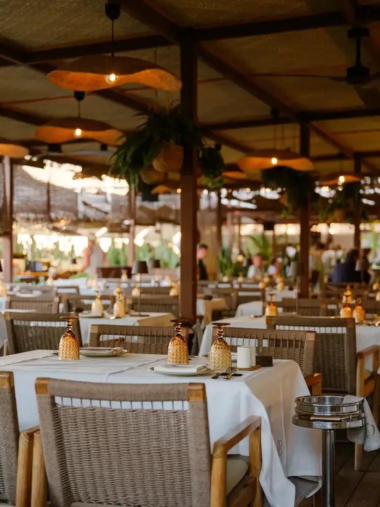 Comedor con mantel para eventos en El Senador Beach House, Maspalomas